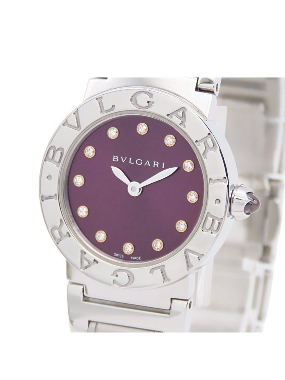 Bvlgari Purple SS Diamond Watch Quartz Battery Replacement